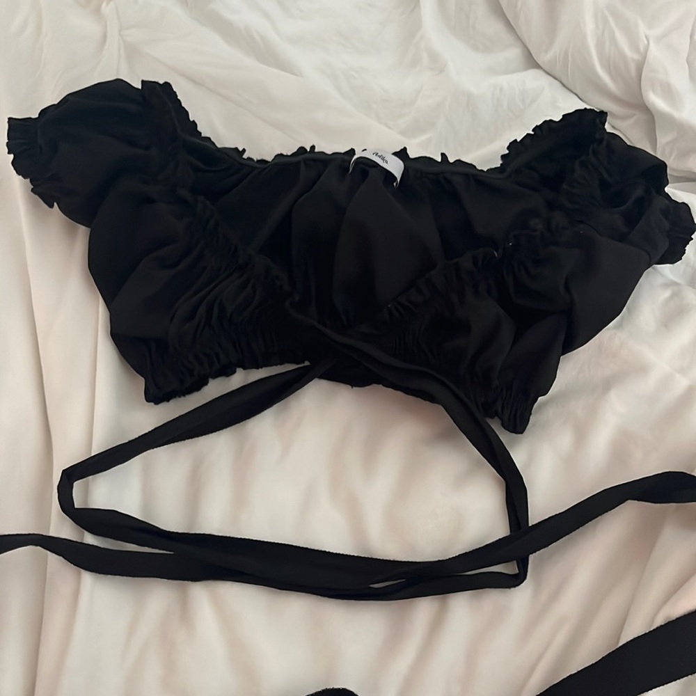 Adika ruffle wrap crop top size small
